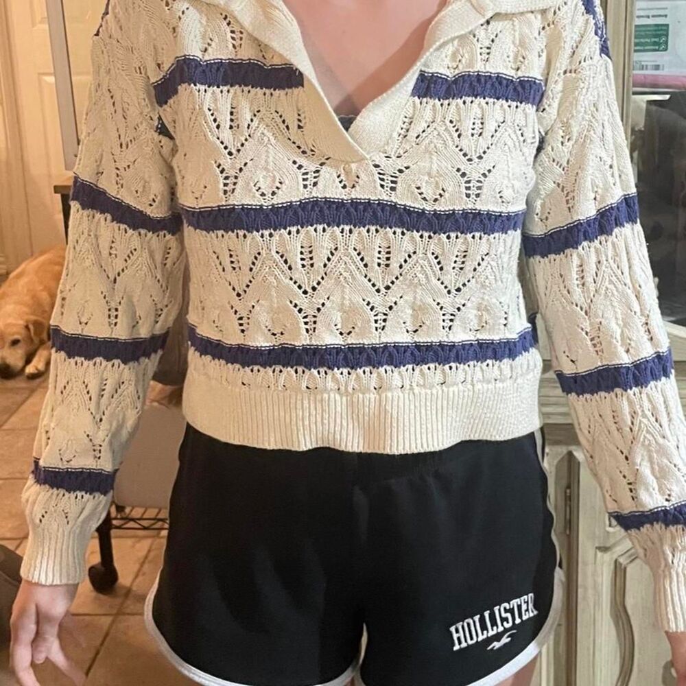 Women's White and Cream Jumper